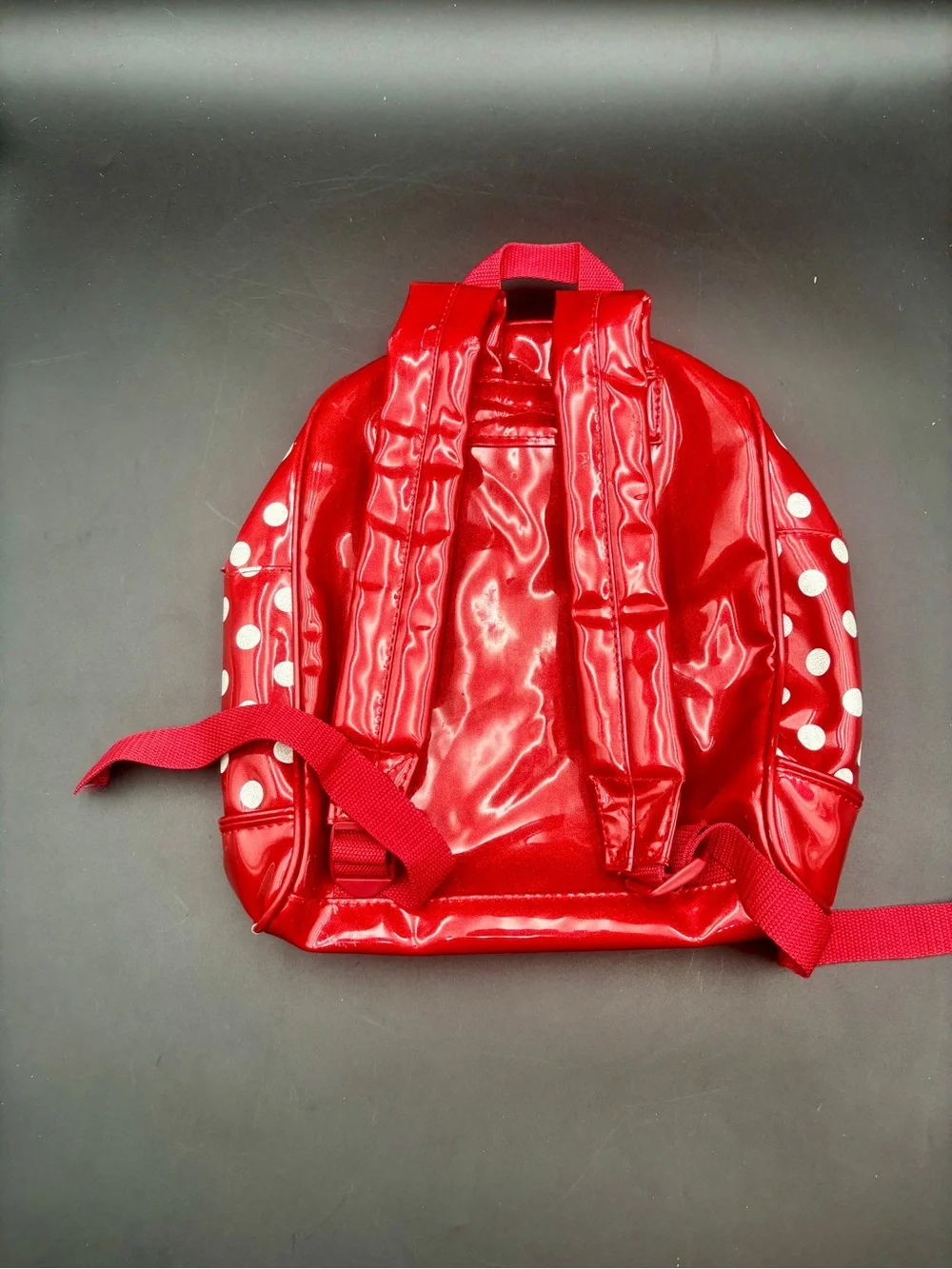 Disney Parks Minnie Mouse Red Polka Dot Glitter Backpack Purse Mini Bag Small